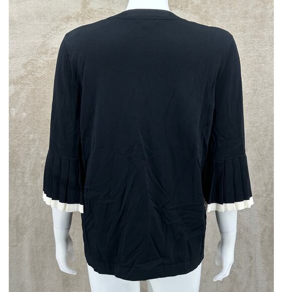 COS Top Womens EU Large Black Knit Pleated Bell Sleeves Minimalist Office Preppy - Picture 5 of 10